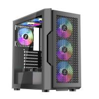 1ST PLAYER TRILOBITE T7 SİYAH 650W 80+ ARGB 4X12CM FAN TEMPERLİ CAM MESH USB 3.0 ATX KASA