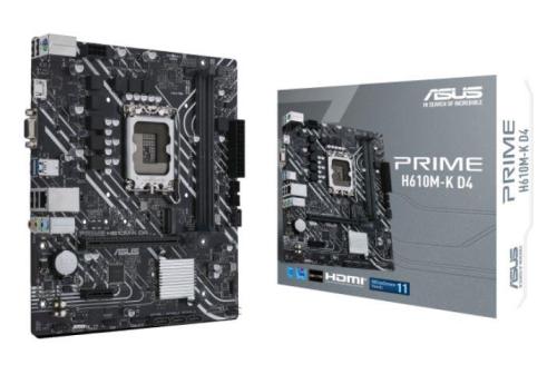 ASUS PRIME H610M-K D4 DDR4 3200MHZ 1XVGA 1XHDMI 1XM.2 USB 3.2 MATX 1700P (12. / 13. VE 14. NESİL İŞLEMCİ UYUMLU)