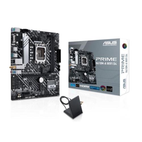 ASUS PRIME H610M-A WIFI D4 DDR4 3200MHZ 1XVGA 1XHDMI 1XDP 2XM.2 USB 3.2 MATX 1700P(12. /13. VE 14. NESİL İŞLEMCİ UYUMLU)