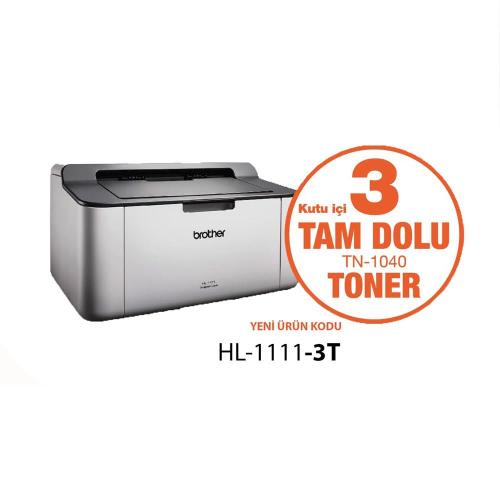 BROTHER HL-1111-3T MONO LAZER YAZICI (3 TAM DOLU TONER)