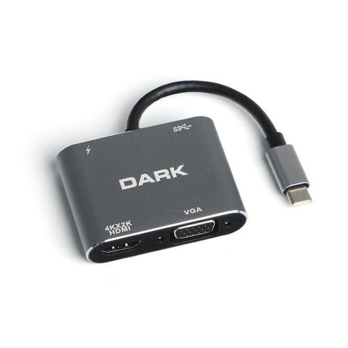 DARK DK-AC-U31XHDV 4K UHD HDMI TO VGA USB 3.1 TYPE-C DÖNÜŞTÜRÜCÜ