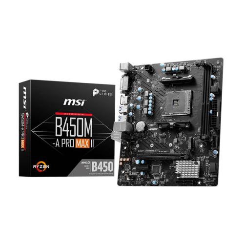 MSI B450M-A PRO MAX II DDR4 4133MHZ 1XHDMI 1XDVI 1XM.2 USB 3.2 MATX AM4 (AMD AM4 5000/4000 /3000 SERİSİ İLE UYUMLU)