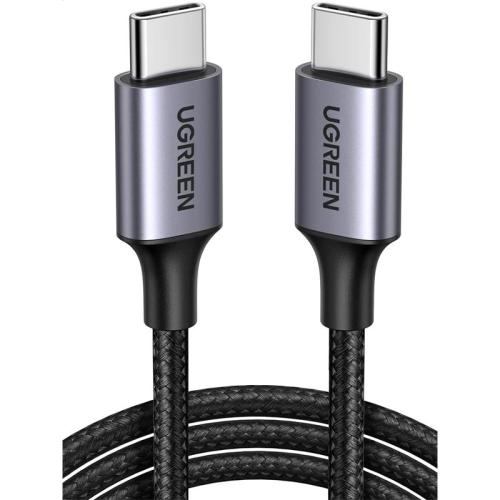 UGREEN USB-C 60W 3A QC PD ÖRGÜLÜ HIZLI ŞARJ KABLOSU 2 MT SİYAH 50152